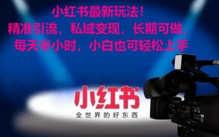 小红书最新玩法!精准引流,私域变现,长期可做,每天半小时,小白也可轻松上手-Zv头条