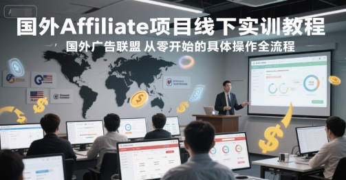 国外Affiliate项目线下实训教程，国外广告联盟从零开始的具体操作全流程-Zv头条
