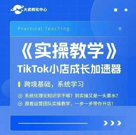 大卖家孵化中心TikTok实操课，TikTok小店成长加速器，跨境基础系统学习，一步一步带你开店-Zv头条