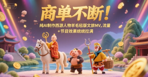 商单不断！纯AI制作西游人物羊毛毡版文旅MV，流量+节目效果统统拉满-Zv头条
