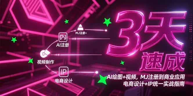 3天速成AI绘图+视频，MJ注册到商业应用，电商设计+IP统一实战指南-Zv头条
