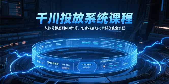 千川投放系统课程，从账号标签到ROI计算，包含冷启动与素材优化全流程-Zv头条