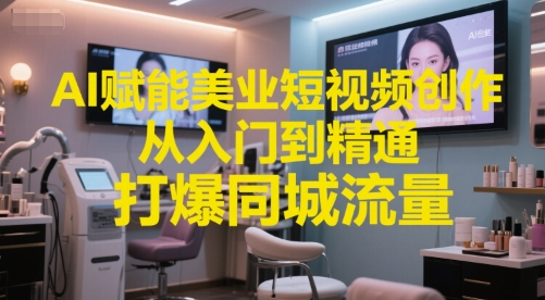 AI赋能美业短视频创作，从入门到精通，打爆同城流量，超级AI工具短视频实操落地-Zv头条