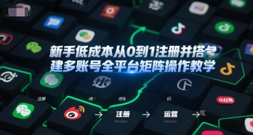 新手低成本从0到1注册并搭建多账号全平台矩阵操作教学，手机号-邮箱-IP-工具-Zv头条