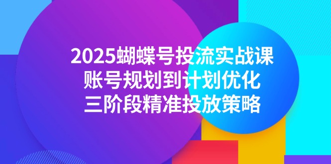 2025蝴蝶号投流实战课，账号规划到计划优化，三阶段精准投放策略-Zv头条