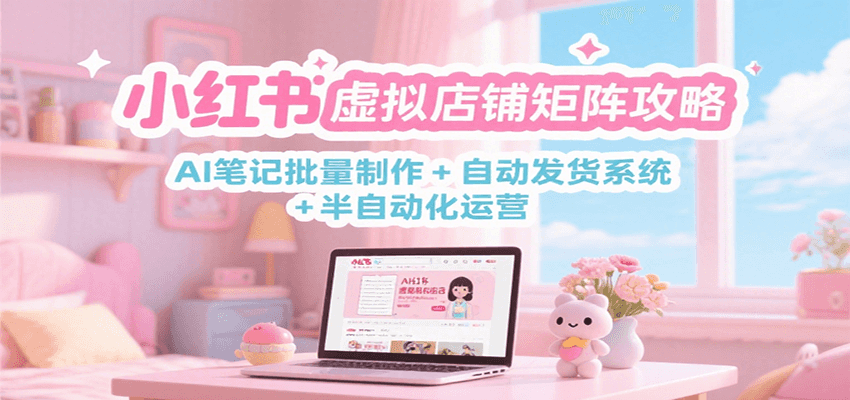 小红书虚拟店铺矩阵攻略：AI笔记批量制作 + 自动发货系统 + 半自动化运营-Zv头条