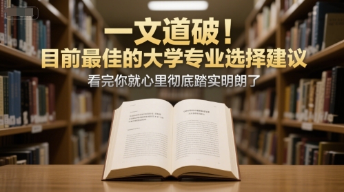 付费文章：一文道破！目前最佳的大学专业选择建议，看完你就心里彻底踏实明朗了-Zv头条