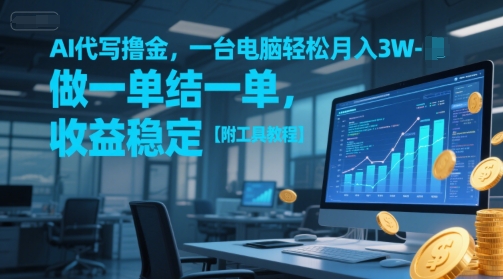 AI代写撸金，一台电脑轻松月入1-3W，做一单结一单，收益稳定【附工具教程】-Zv头条