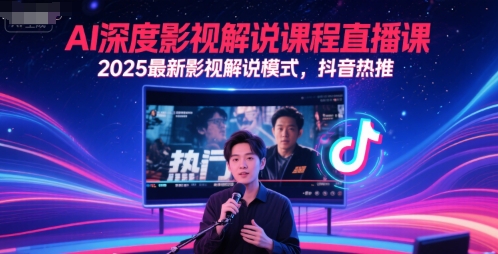 AI深度影视解说课程直播课，2025最新影视解说模式，抖音热推-Zv头条