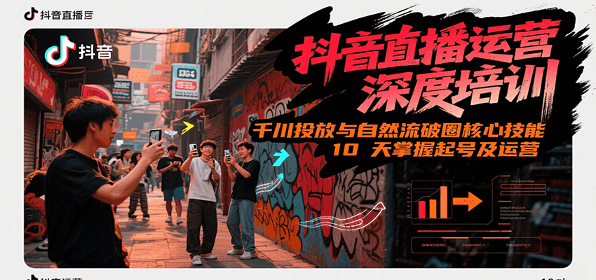 抖音直播运营深度培训，千川投放与自然流核心技能，10天掌握起号及运营(6-7月新课)-Zv头条
